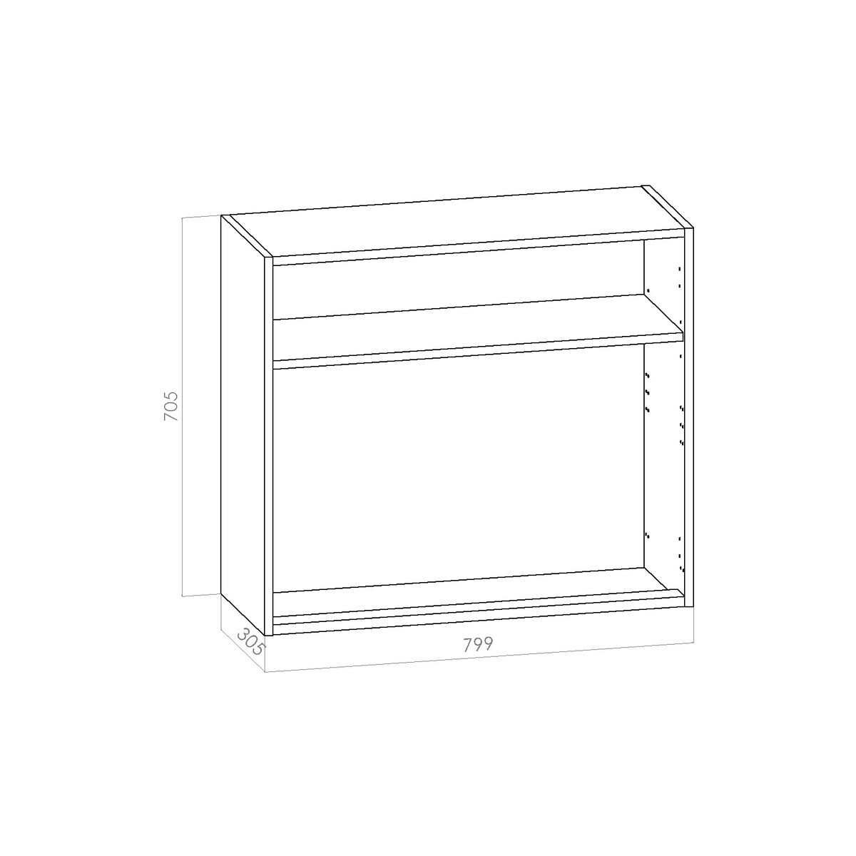 Kuivauskaappi - leveys 800mm / K705mm / S305mm