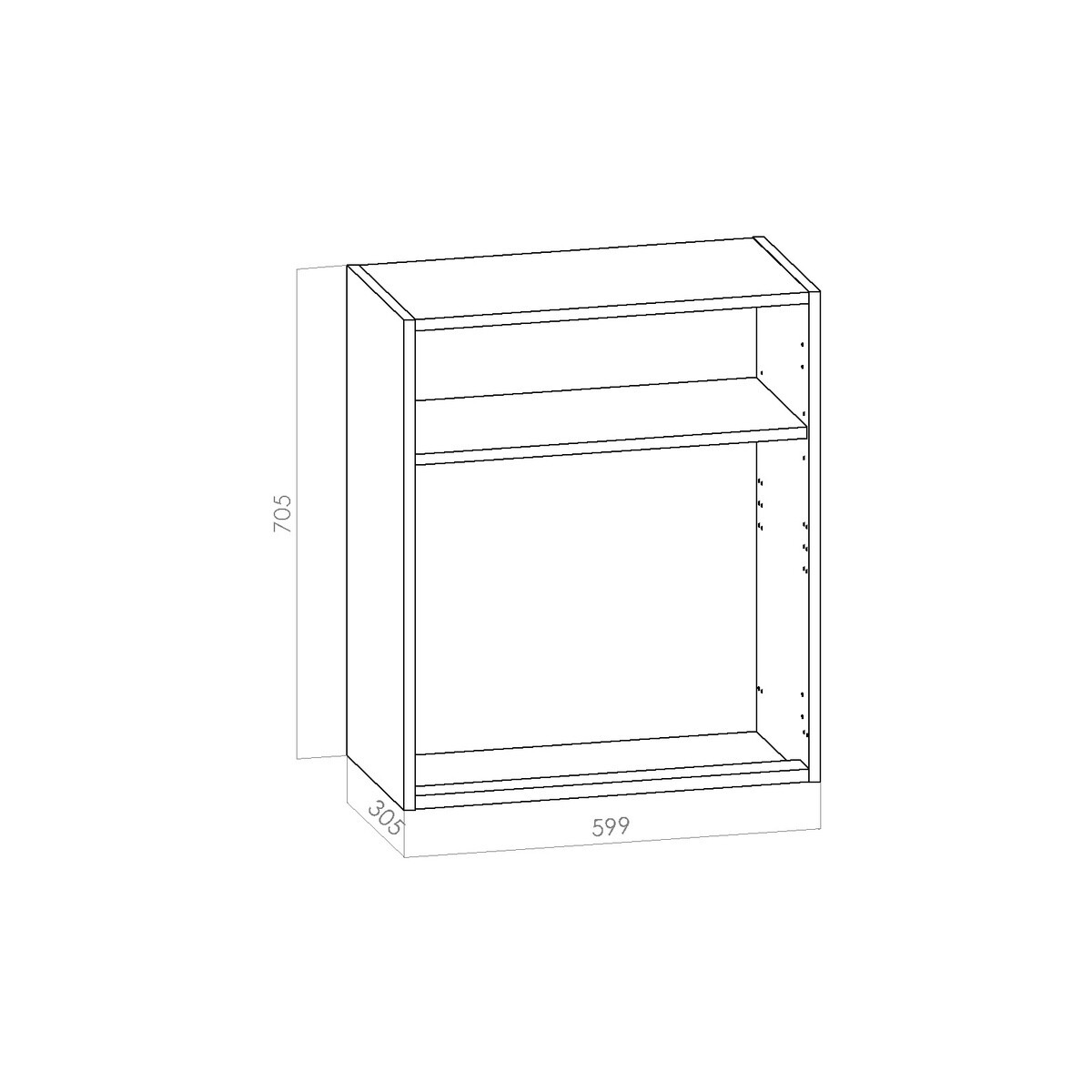 Astiankuivauskaappi - leveys 600mm / K705mm / S305mm