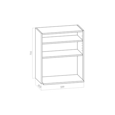 Mikrokaappi leveys 600mm / K705mm / S305mm Mikrokaappi leveys 600mm / K705mm / S305mm