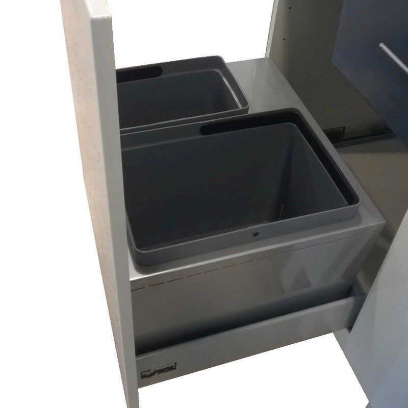 Jätesankosetti - M50 - Antrasiitti -1x10,5L + 1x19L - Cube Compact - 418(L)x354(S)x295(K)mm
