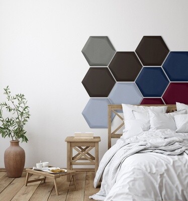 Pehmeä seinäpaneeli hexagon - Viola PASTELLI VAALEANPUNAINEN - 30x26cm