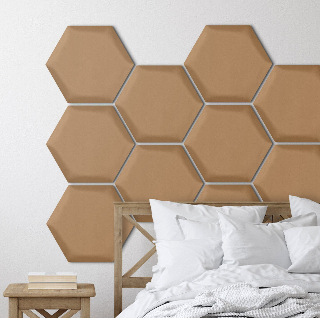 Pehmeä seinäpaneeli hexagon - Paris BEIGE - 30x26cm