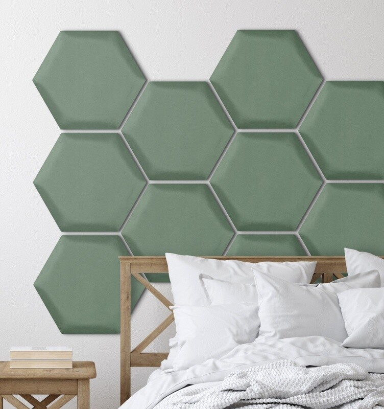 Pehmeä seinäpaneeli hexagon - Paris MINTTU - 30x26cm