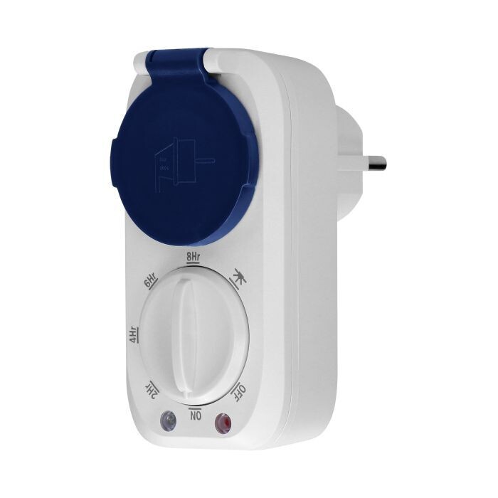Ajastinpistorasia 2-8 tuntia + hämäräkytkin - 16A/3680W - IP44