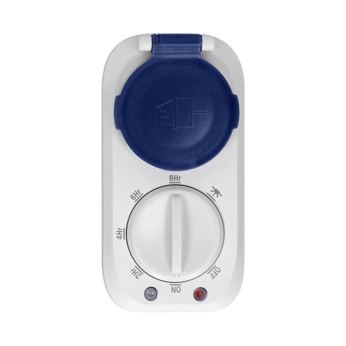 Ajastinpistorasia 2-8 tuntia + hämäräkytkin - 16A/3680W - IP44
