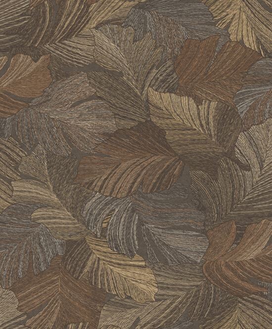 Attitude Charming - Leaves ruskea tapetti