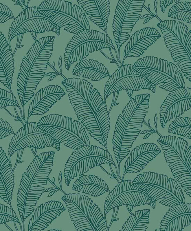 Attitude Fay - vihreä lehtitapetti