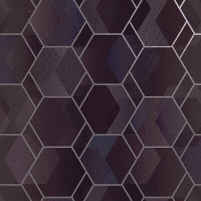 Amazonia Cassius - Purple Silver geometrinen tapetti