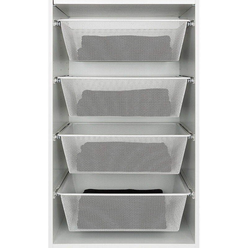 Tiheäverkkoinen MESH-kori - 436x494x160 mm - Valkoinen - Sopii 16mm (sisäleveys 468mm) ja 18mm rungolle (sisäleveys 464mm).