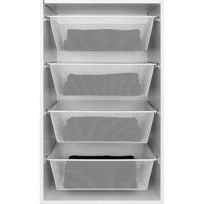 Tiheäverkkoinen MESH-kori - 736x494x160 mm - Valkoinen - 16mm (sisäleveys 768mm) ja 18mm rungolle (sisäleveys 764mm).
