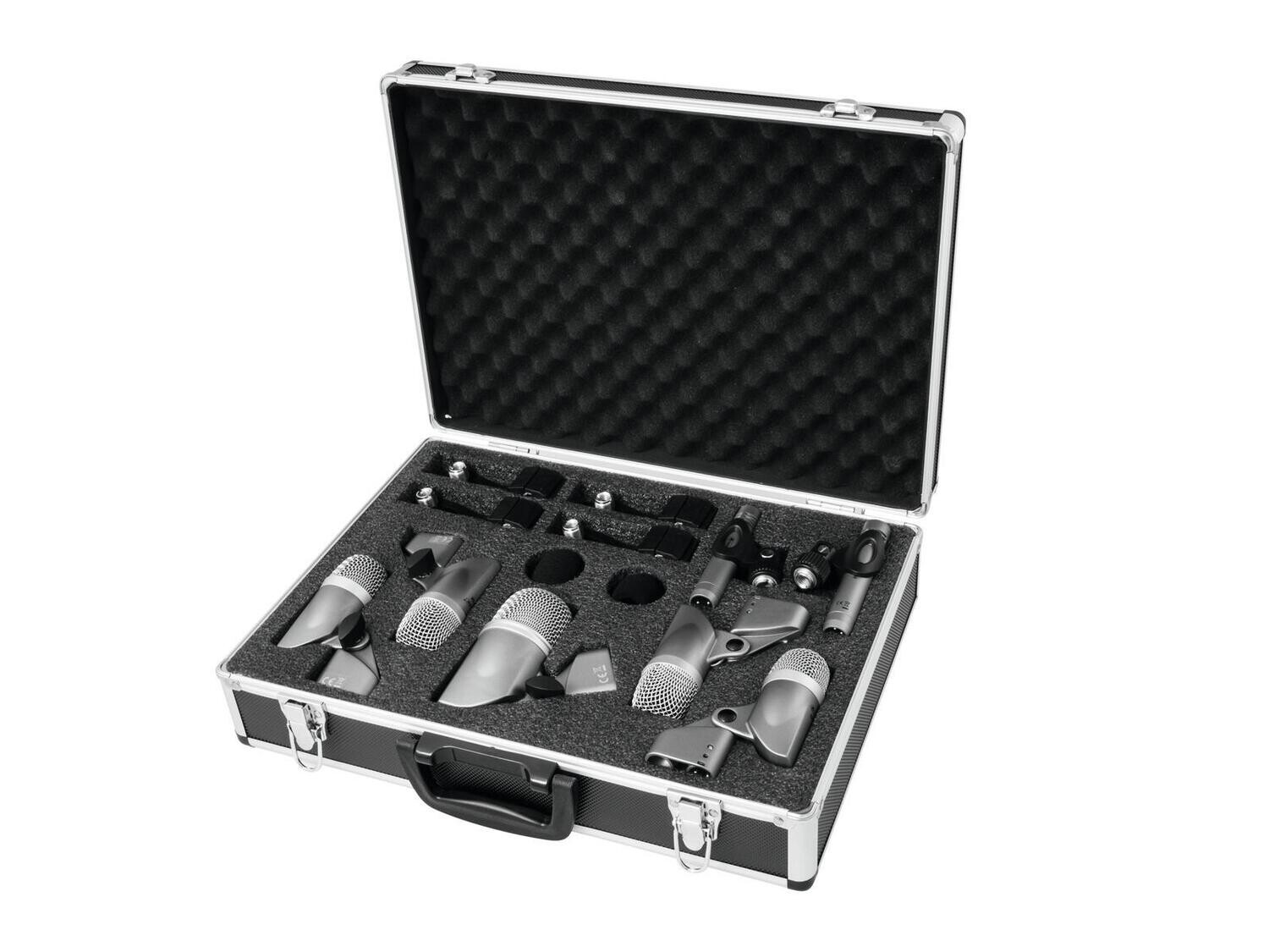 OMNITRONIC MIC 77-7LMH rumpumikrofonisarja - 7 osainen setti