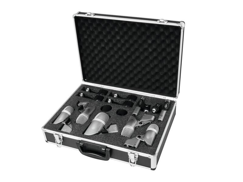 OMNITRONIC MIC 77-7LMH rumpumikrofonisarja - 7 osainen setti