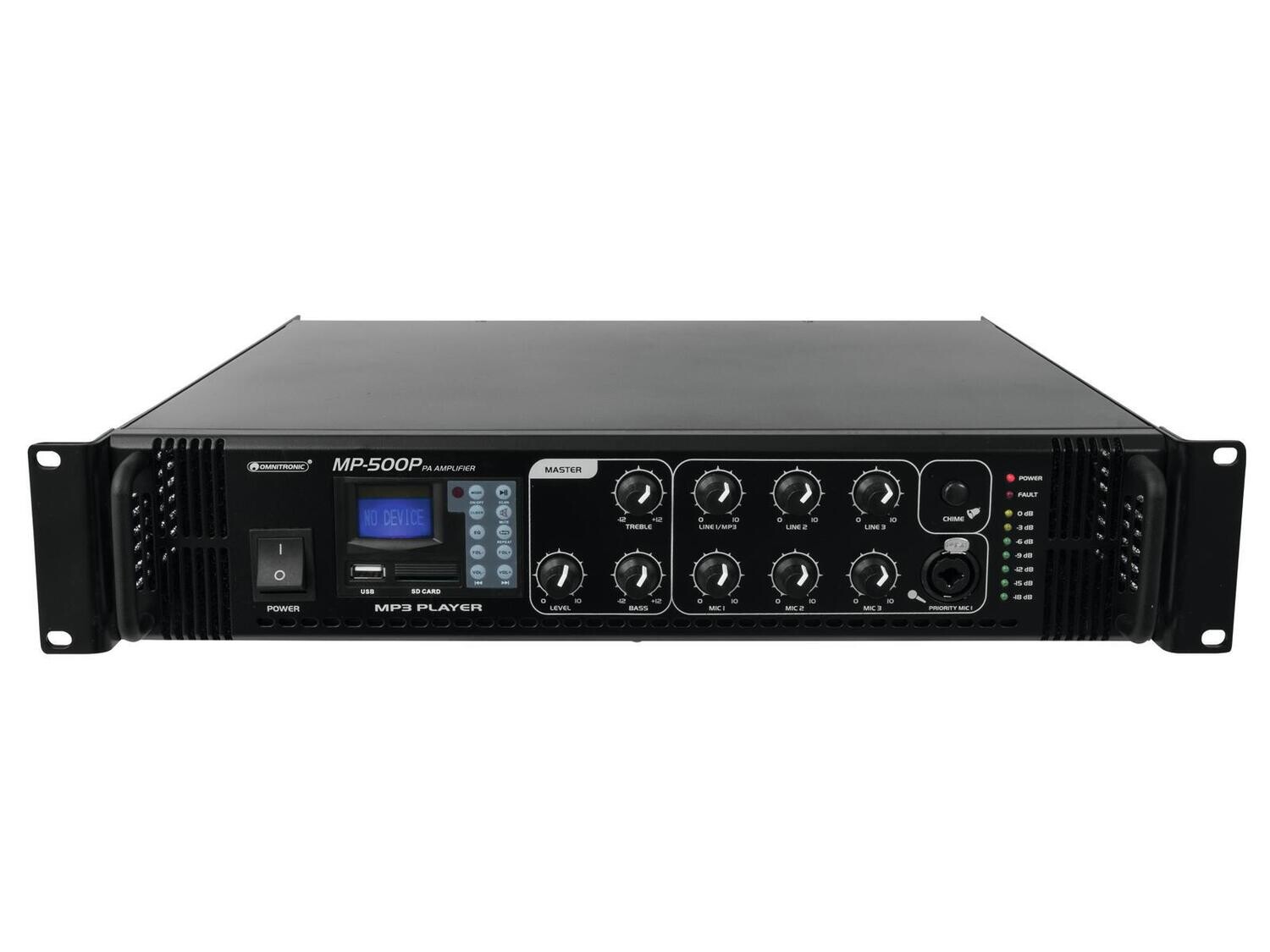 OMNITRONIC MP-500P ELA miksausvahvistin - 100V