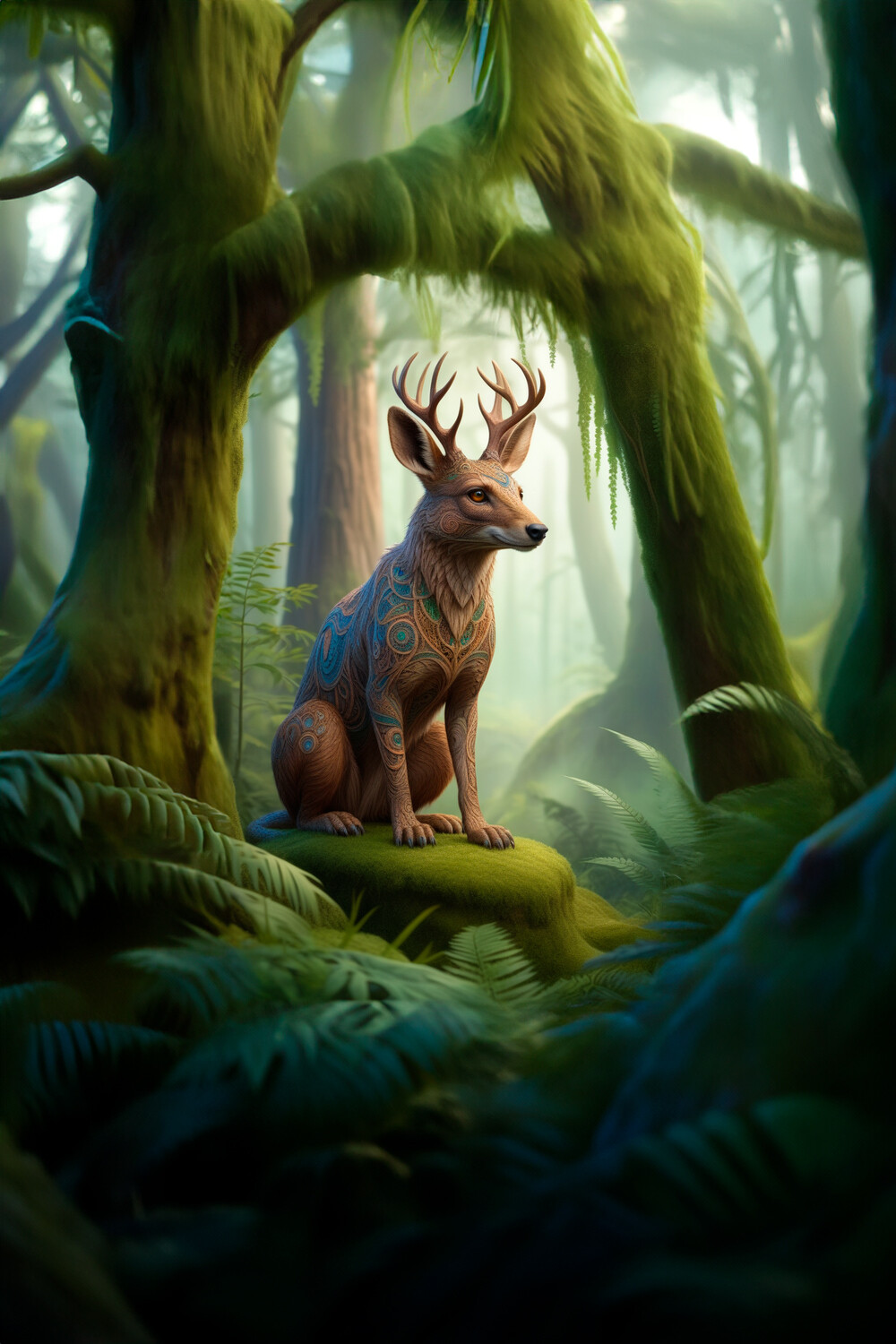 Canvastaulu - Metsän sarvipää - useita kokoja