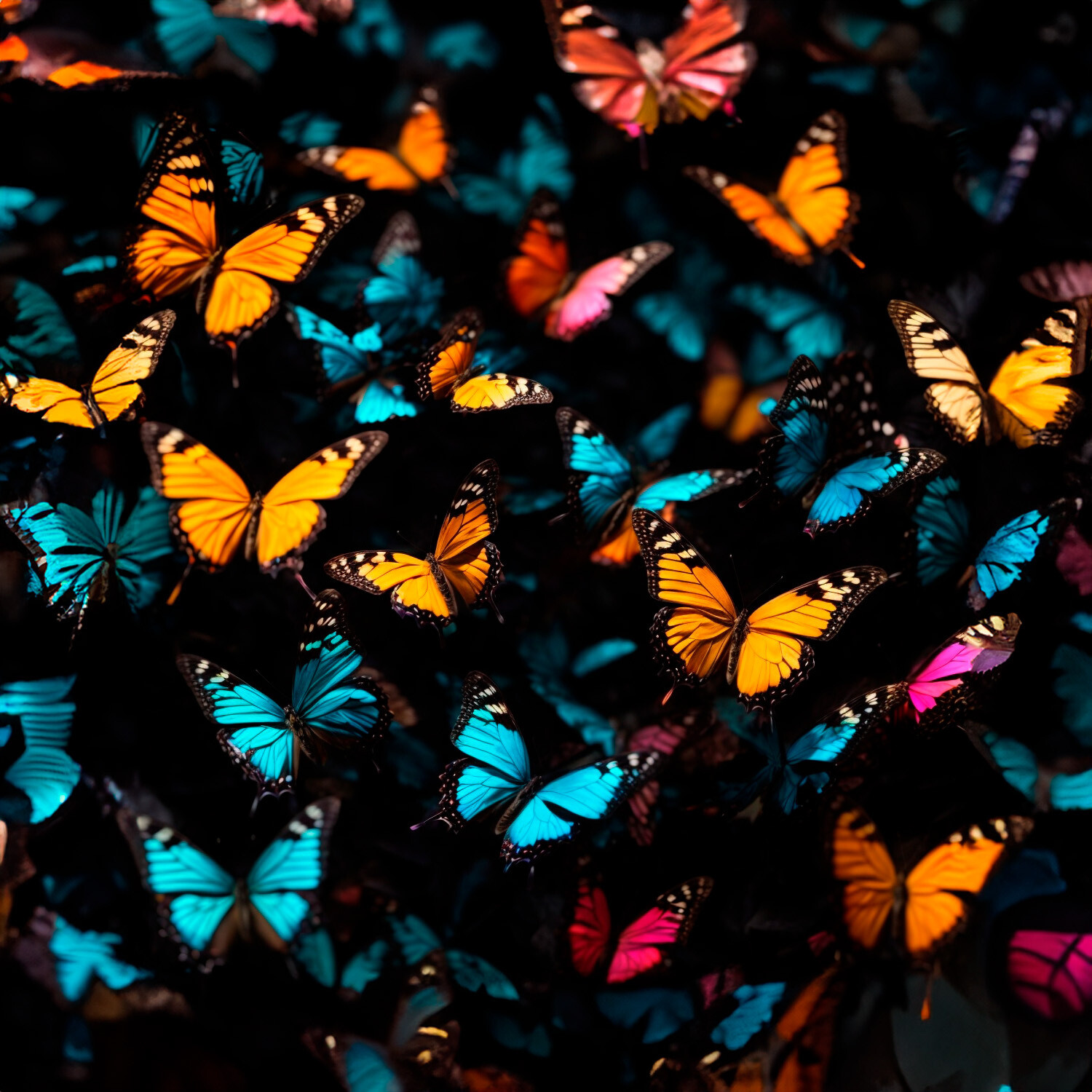 Canvastaulu - Perhoset - useita kokoja