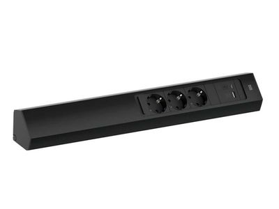 CASIA 2 -pistorasia USB porteilla - mattamusta - Bachmann