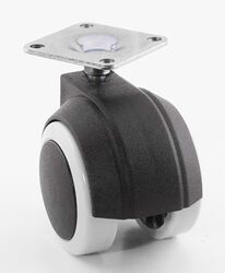 Kalustepyörä Soft, Laattakiinnittimellä - 50mm - jarrulla tai ilman - 65kg