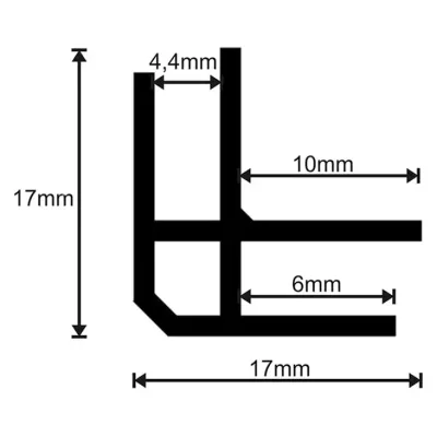Alucobest kulmalista sisä-/ulkokulma ALAnod - 500mm
