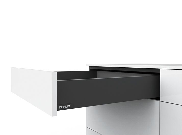 CEMUX-hidastinlaatikko - K 86mm P 500mm - Antrasiitti