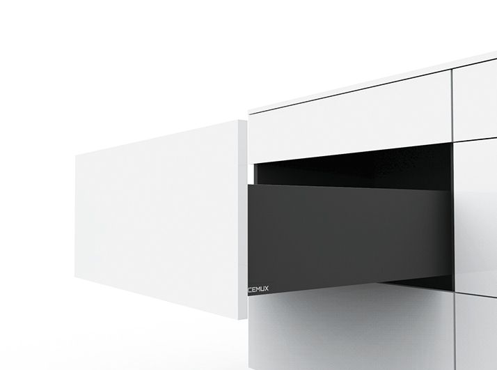 CEMUX-hidastinlaatikko - K 167mm P 500mm - Antrasiitti