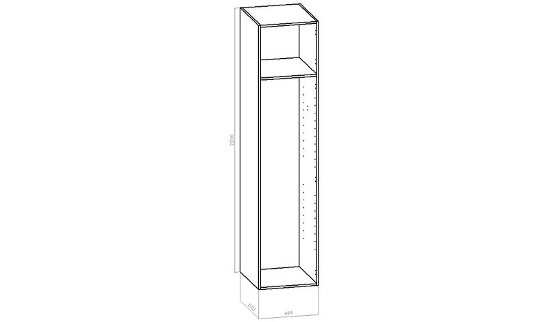 Kalusterunko - Komero -  L 500mm / K2200mm / S570mm