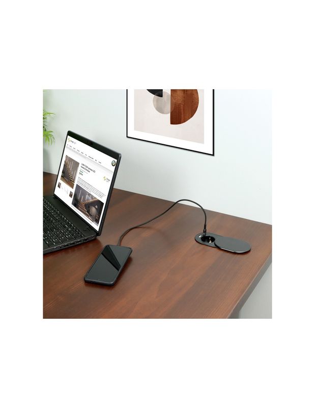 SOLINA SLIDE pistorasia USB A&amp;C -portilla - Musta