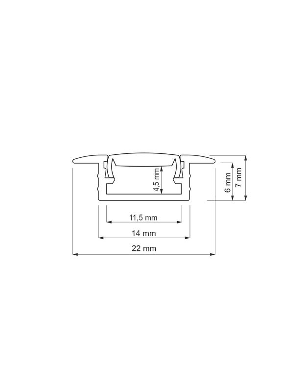 Uraprofiili BasicLine XL LED-nauhalle - 2 metriä - Kulta