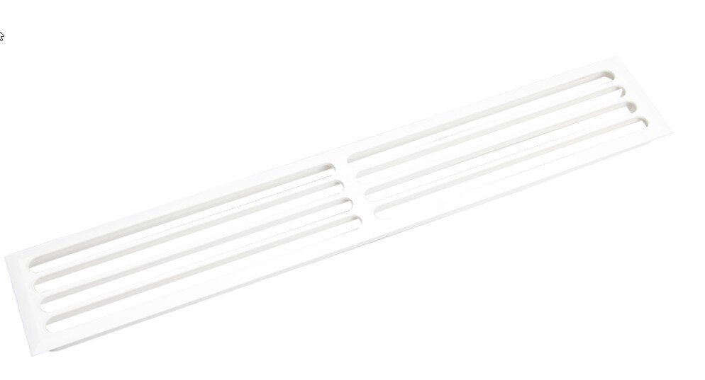 Valkoinen jääkaapin tuuletusritilä 480,5x81x15 mm – ilmankiertoa parantava muoviritilä