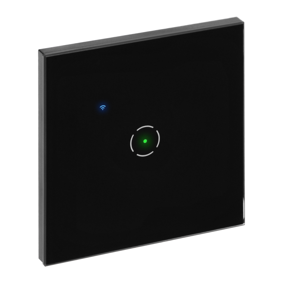 ​Wi-Fi Tuya Smart 1-valokatkaisija - musta lasi