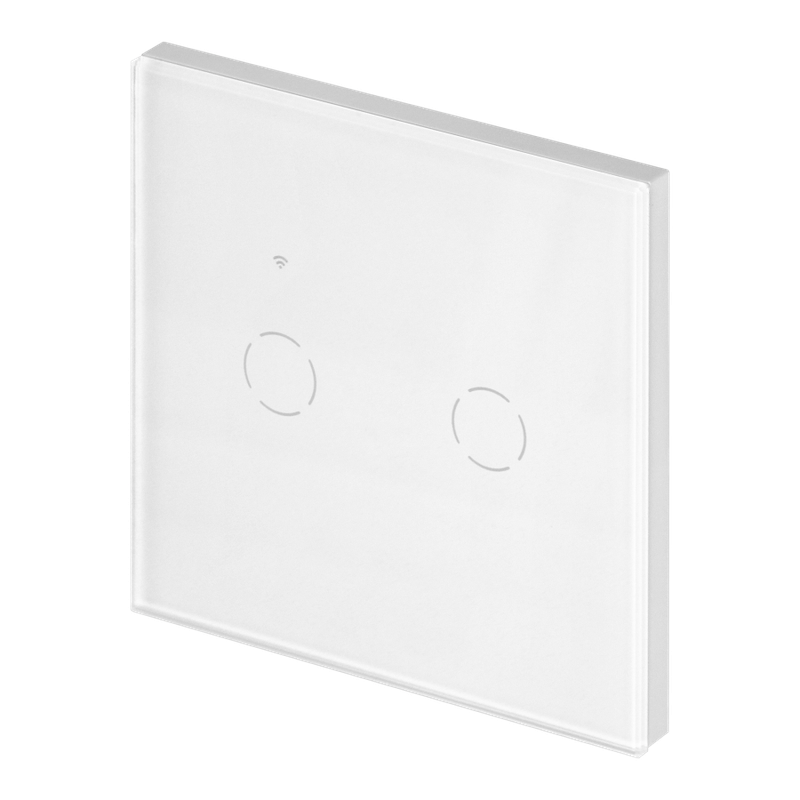 ​Wi-Fi Tuya Smart -valokatkaisija 2 painikkeella - valkoinen lasi