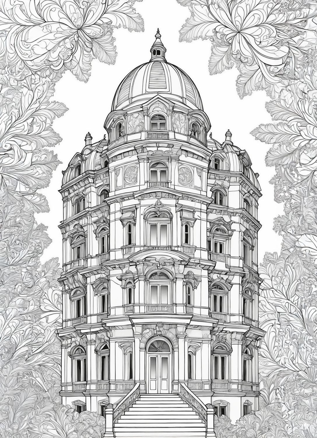 Värityskuva - väritystaulu - Old Bank Rakennus