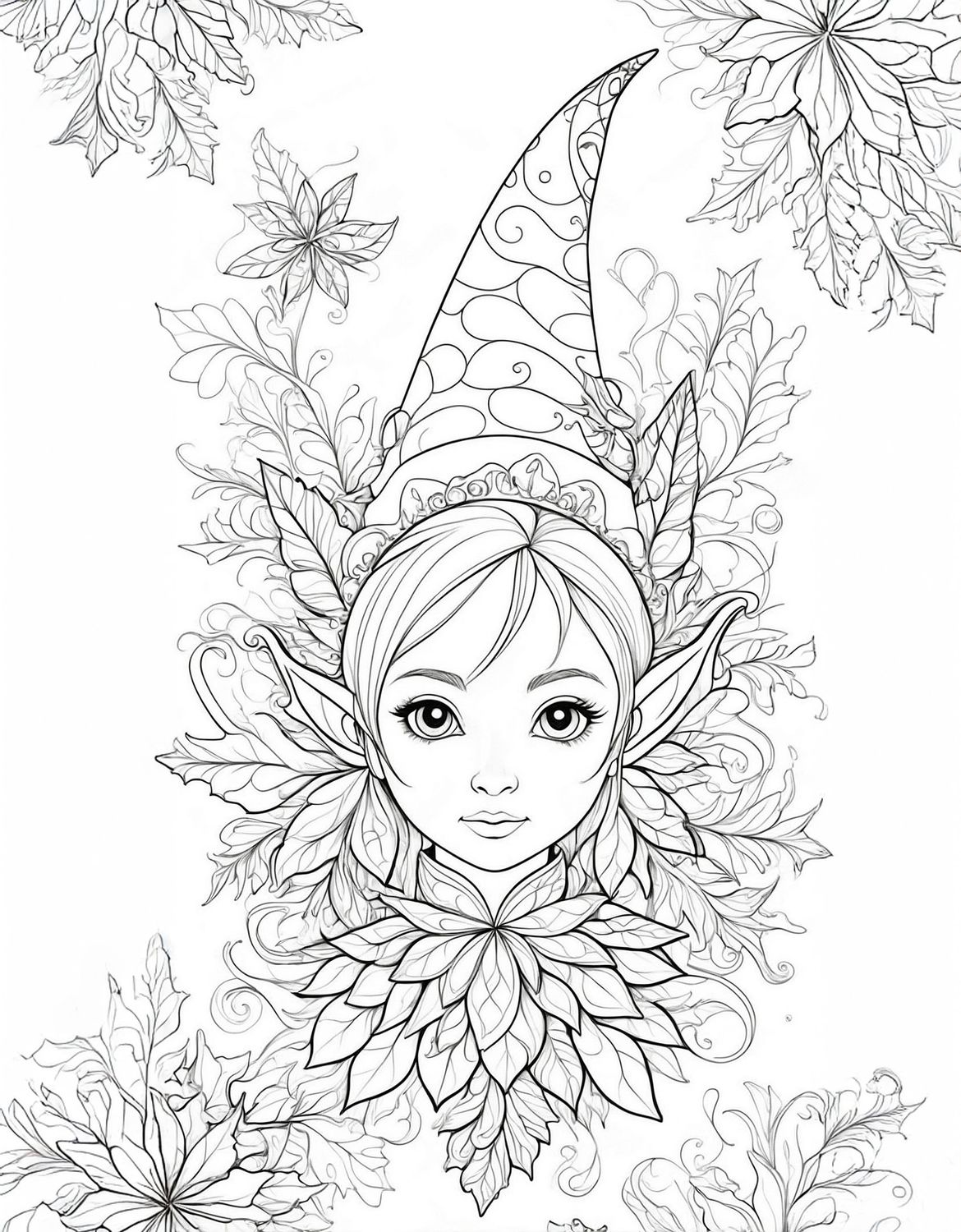 Värityskuva - väritystaulu - Keijun kasvot