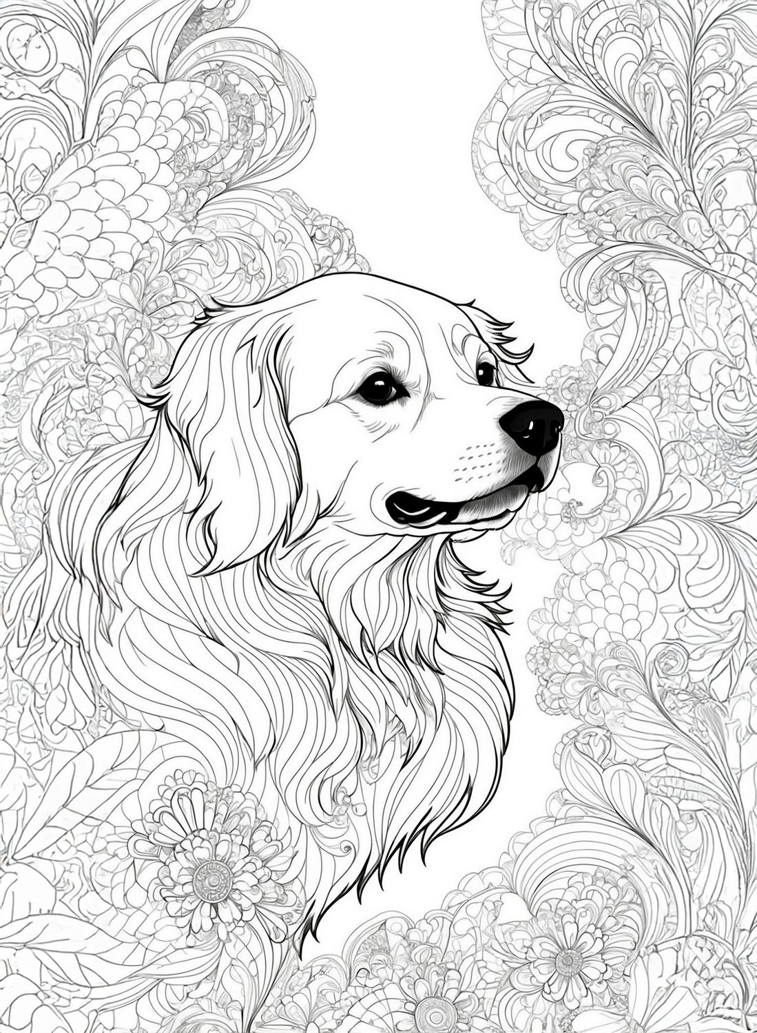 Värityskuva - väritystaulu - koira