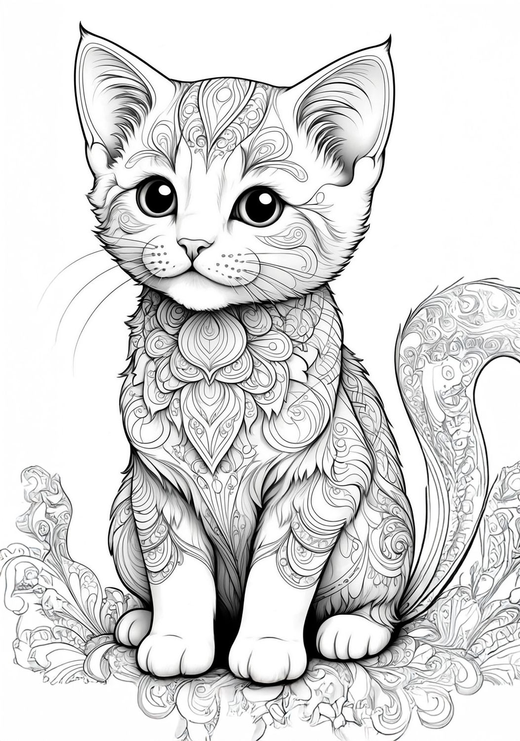 Värityskuva - väritystaulu - Kissa