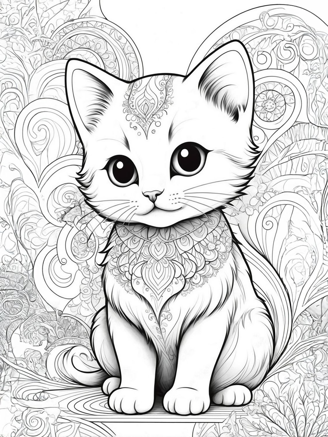 Värityskuva - väritystaulu - Royal Cat