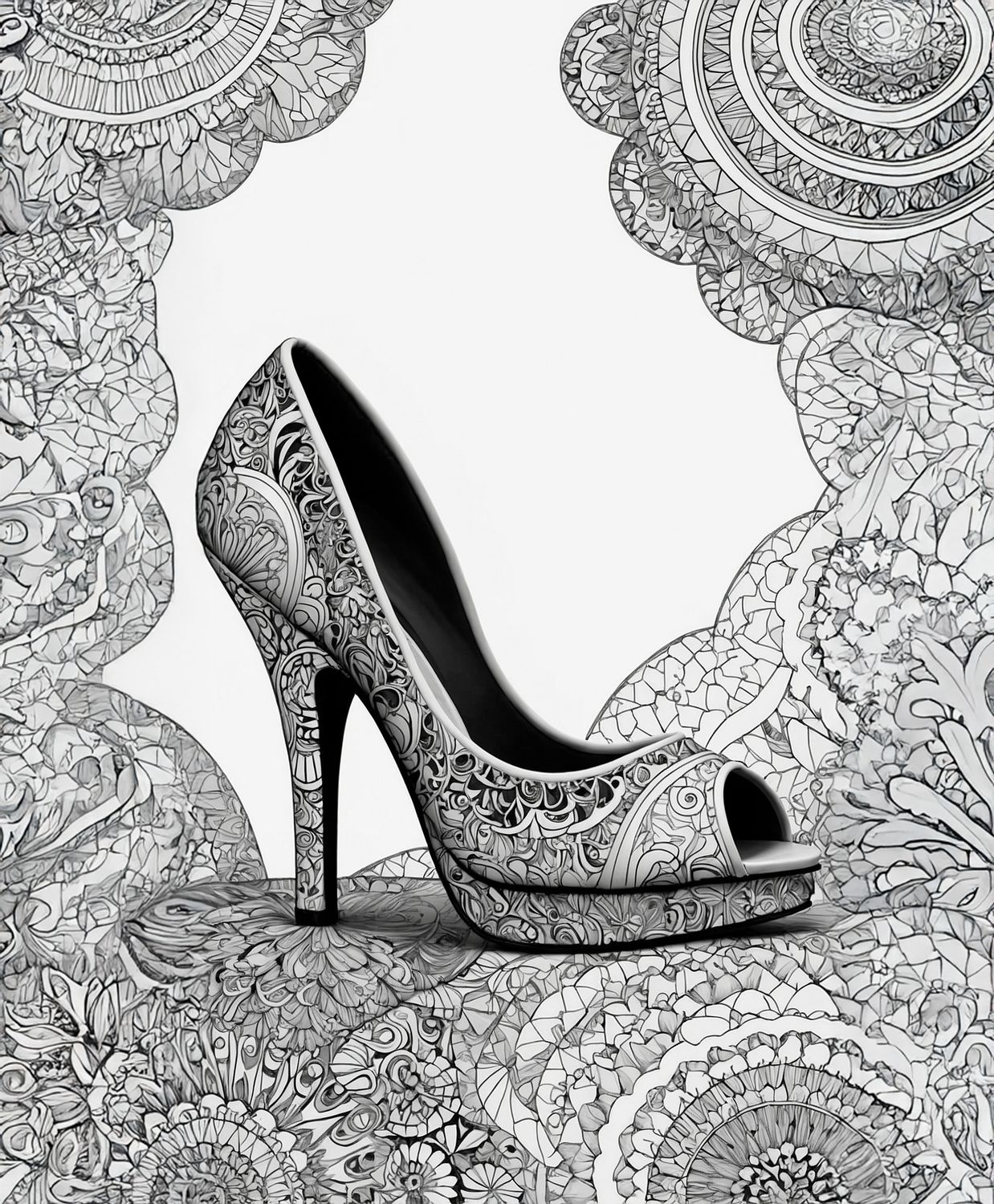 Värityskuva - väritystaulu - Korkokenkä