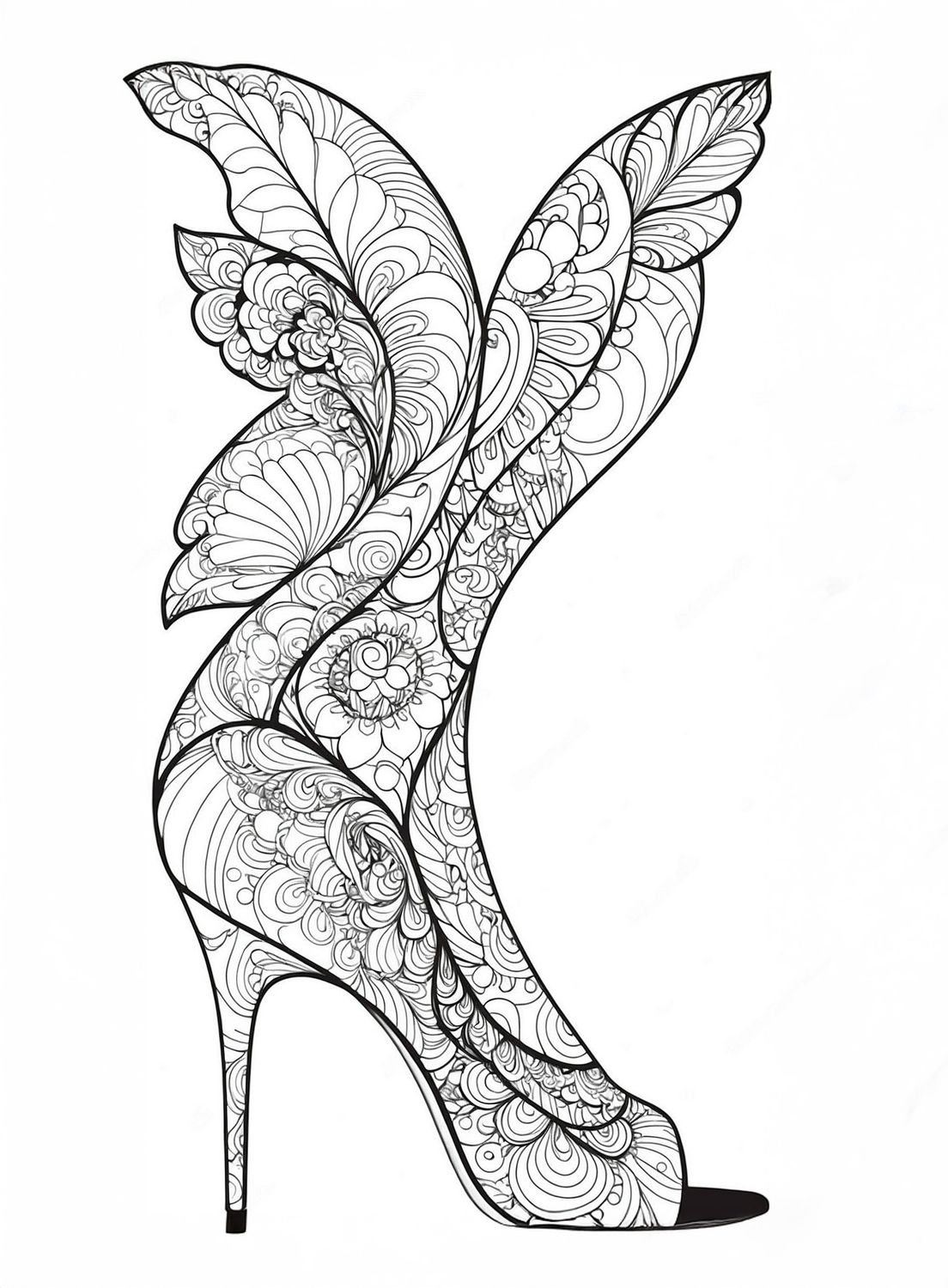 Värityskuva - väritystaulu - Perhoskenkä