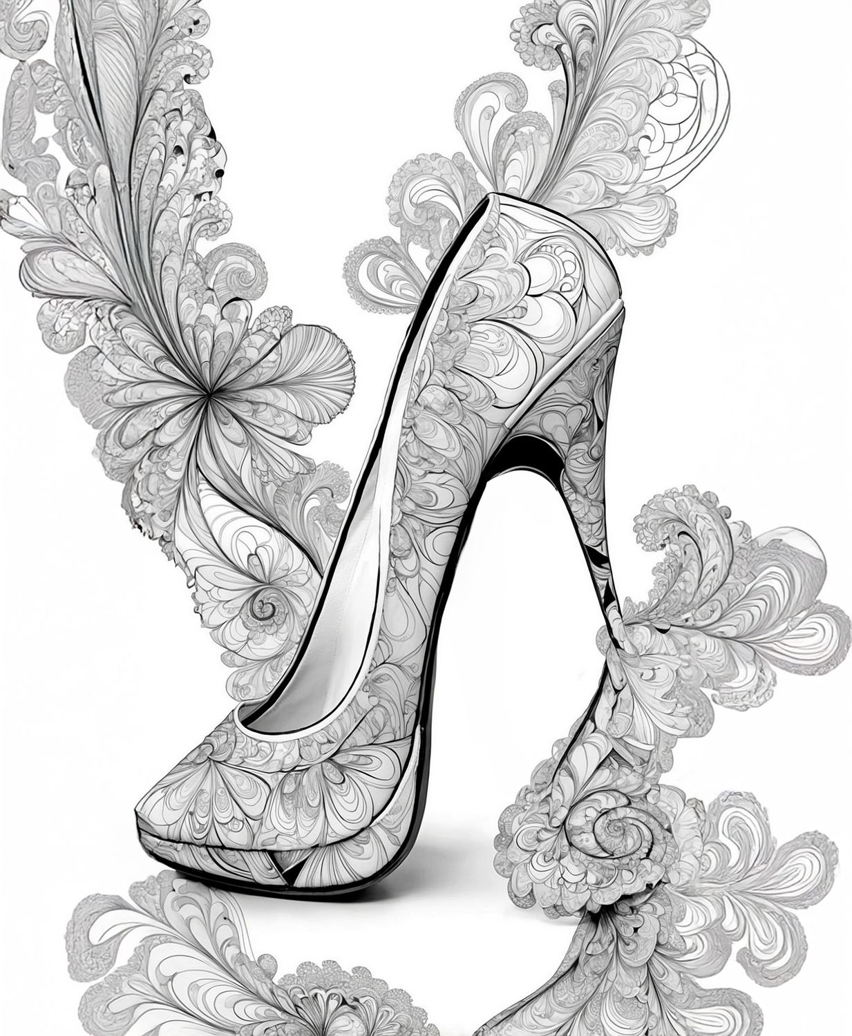 Värityskuva - väritystaulu - Korkokenkä