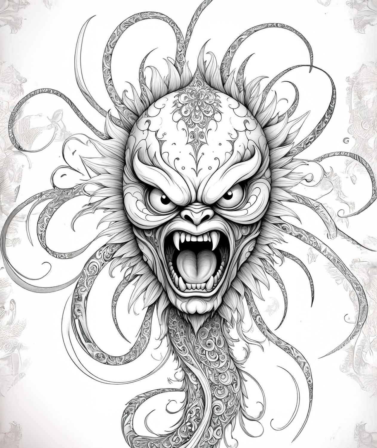 Värityskuva - väritystaulu - Hirviö