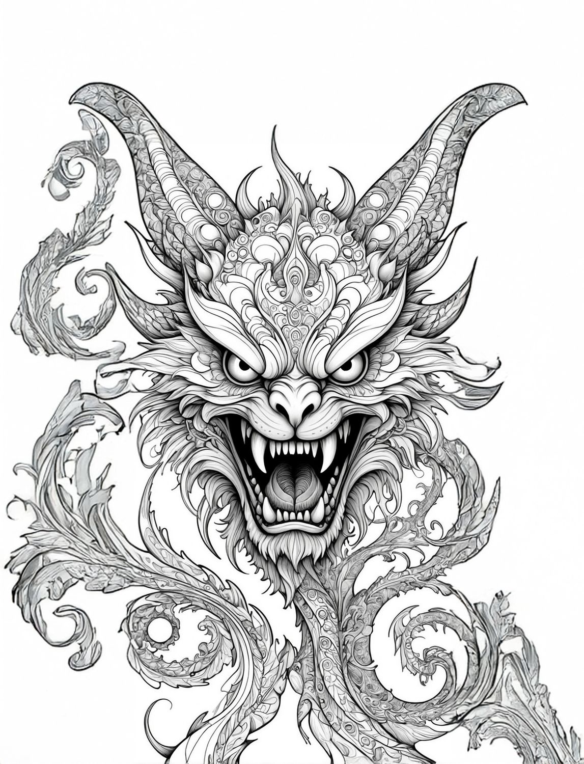 Värityskuva - väritystaulu - Vesihirviö