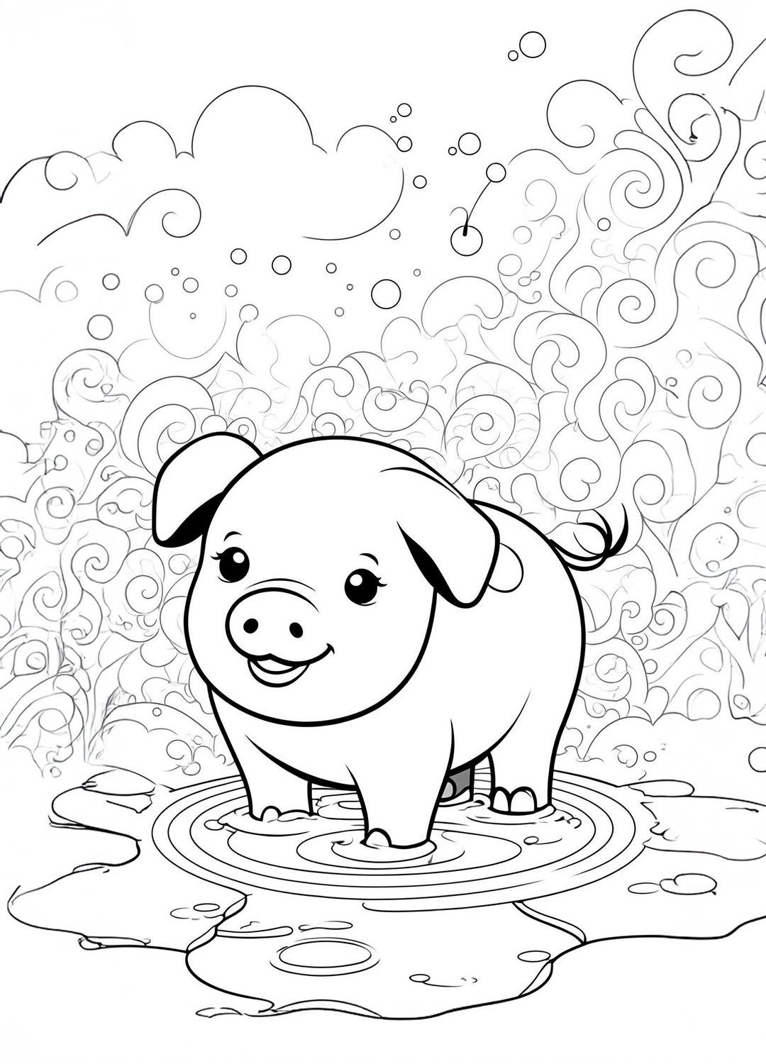 Värityskuva - väritystaulu - Possu