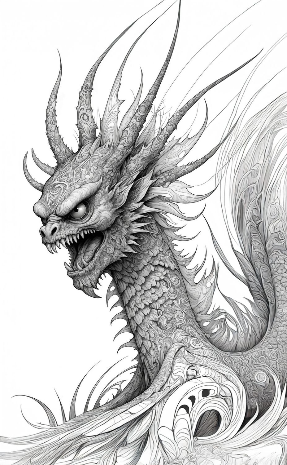 Värityskuva - väritystaulu - Dragon