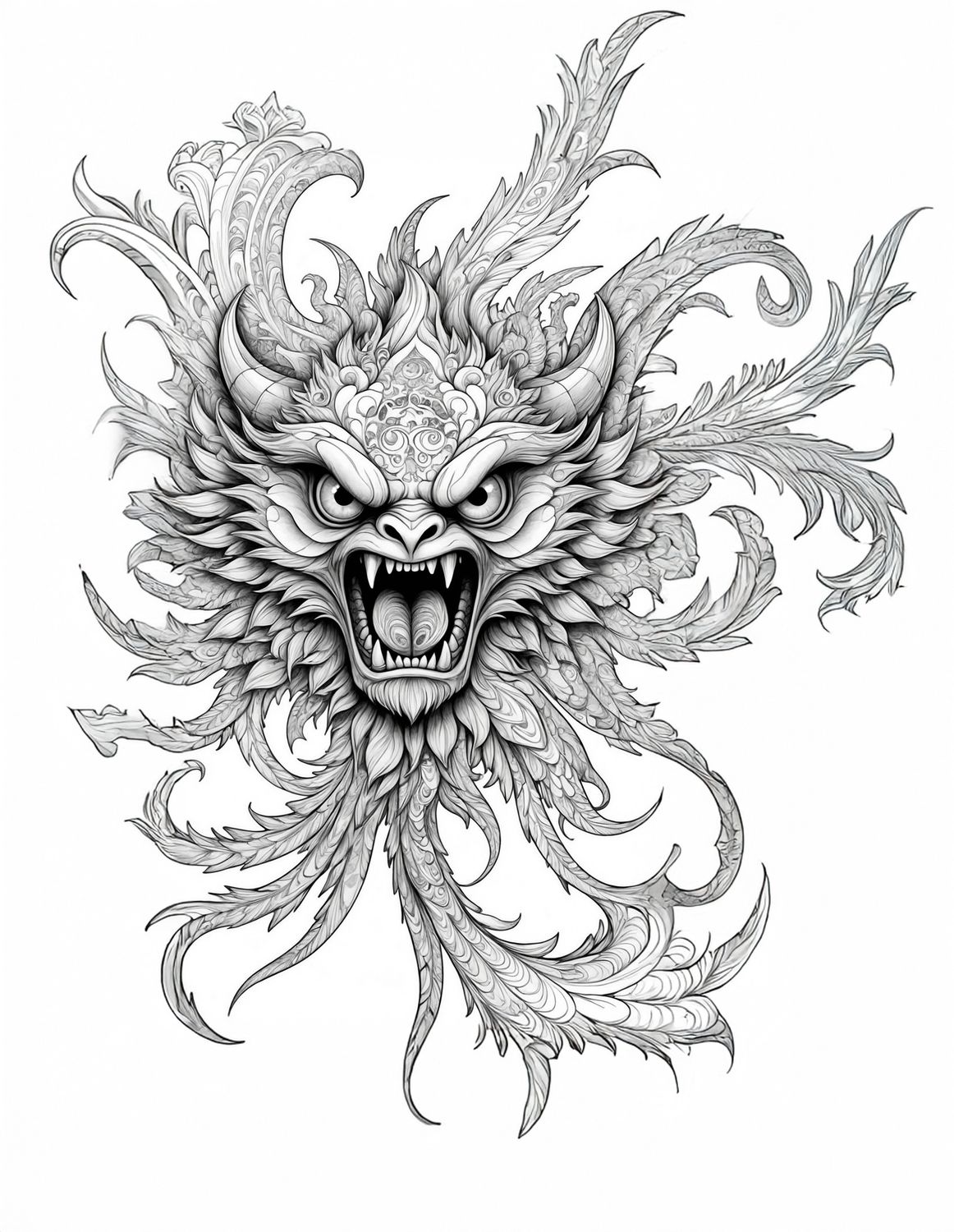 Värityskuva - väritystaulu - Dragon