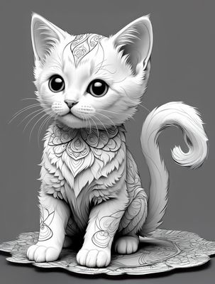 Värityskuva - väritystaulu - Roayl Kitten