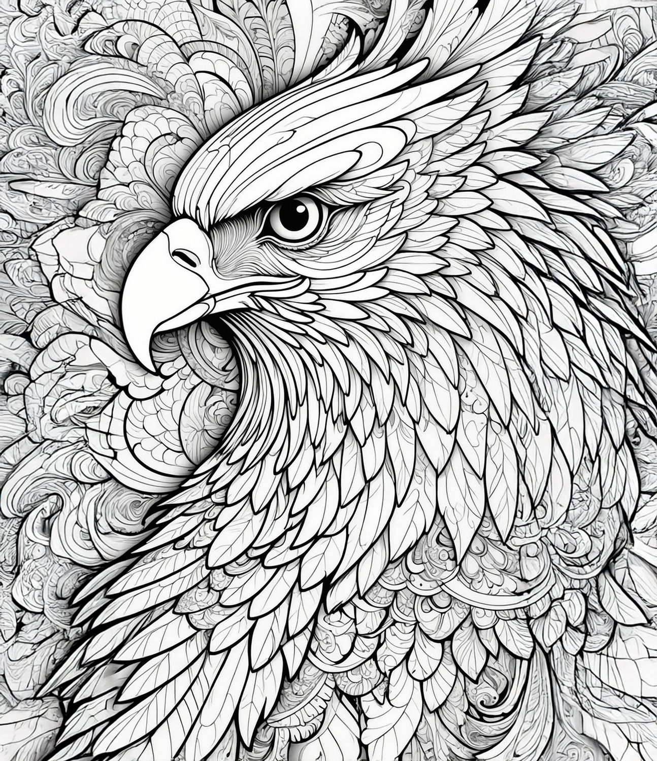 Värityskuva - väritystaulu - Kotkan pää