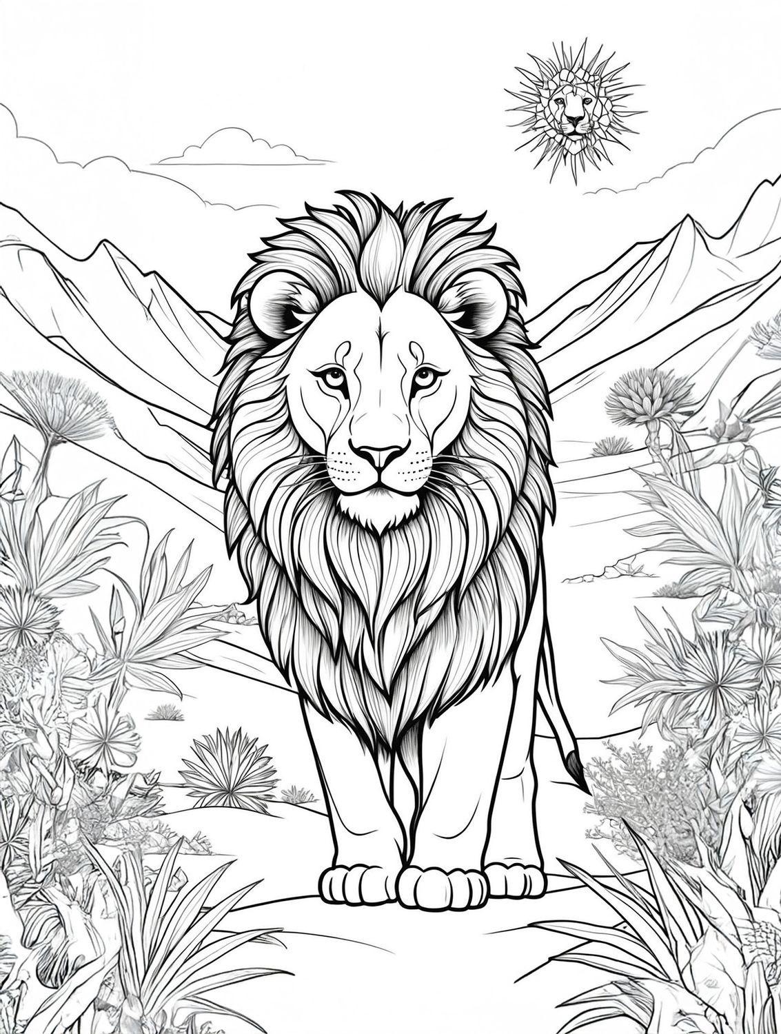Värityskuva - väritystaulu - Leijona