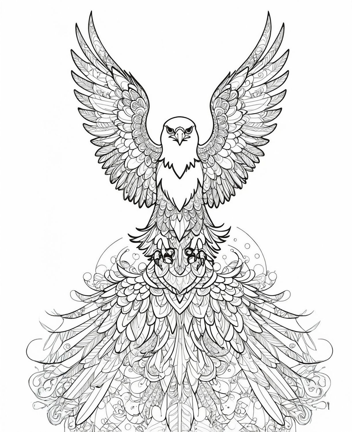 Värityskuva - väritystaulu - Lentävä Kotka