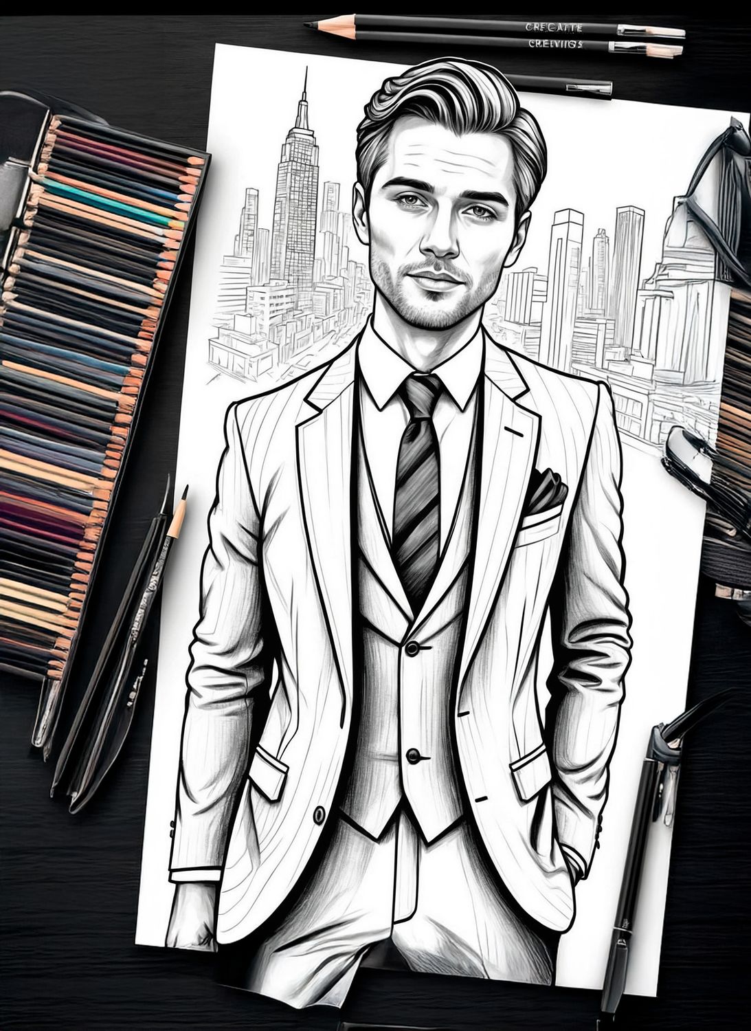 Värityskuva - väritystaulu - Herrasmies värillinen