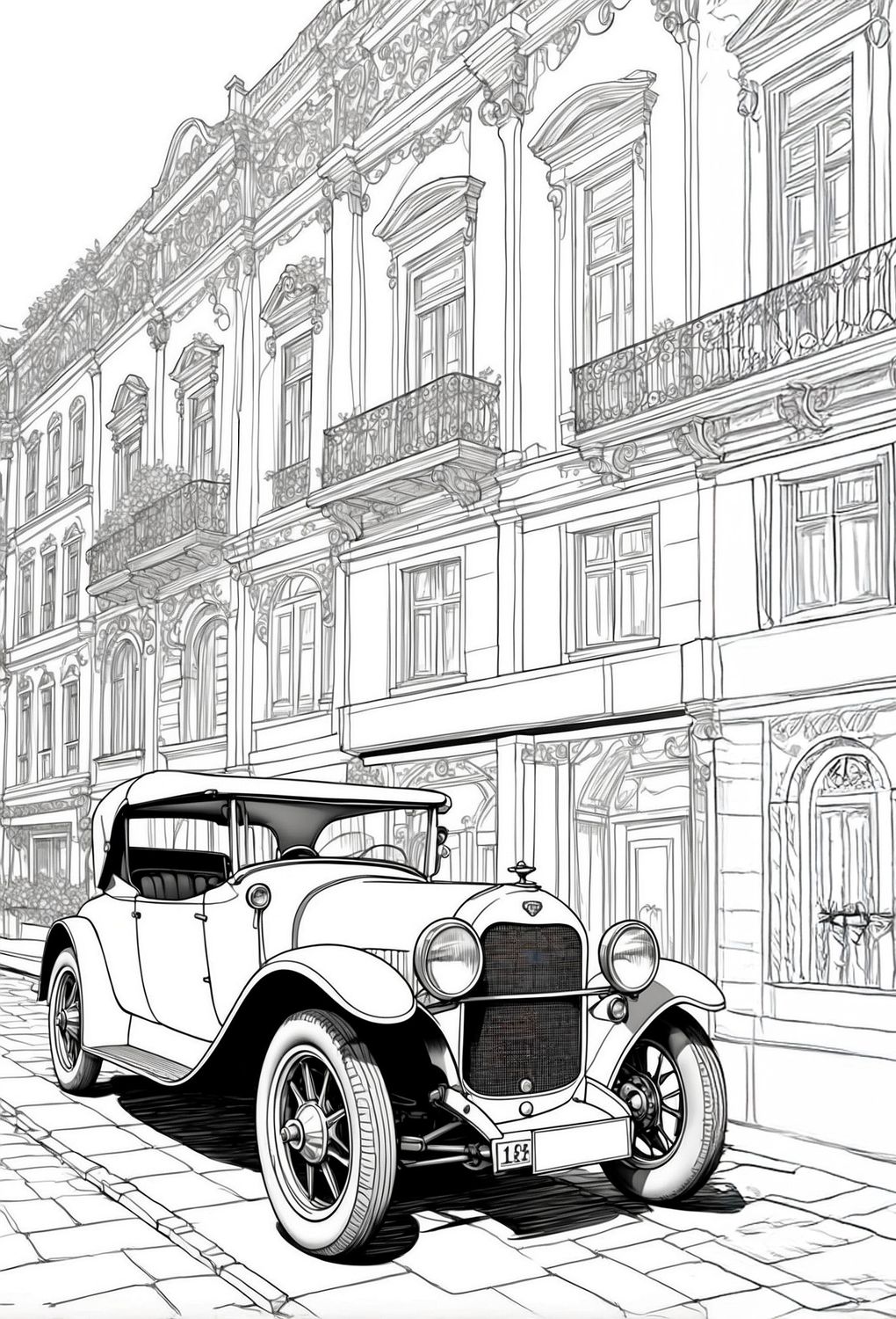 Värityskuva - väritystaulu - Auto kaupungissa