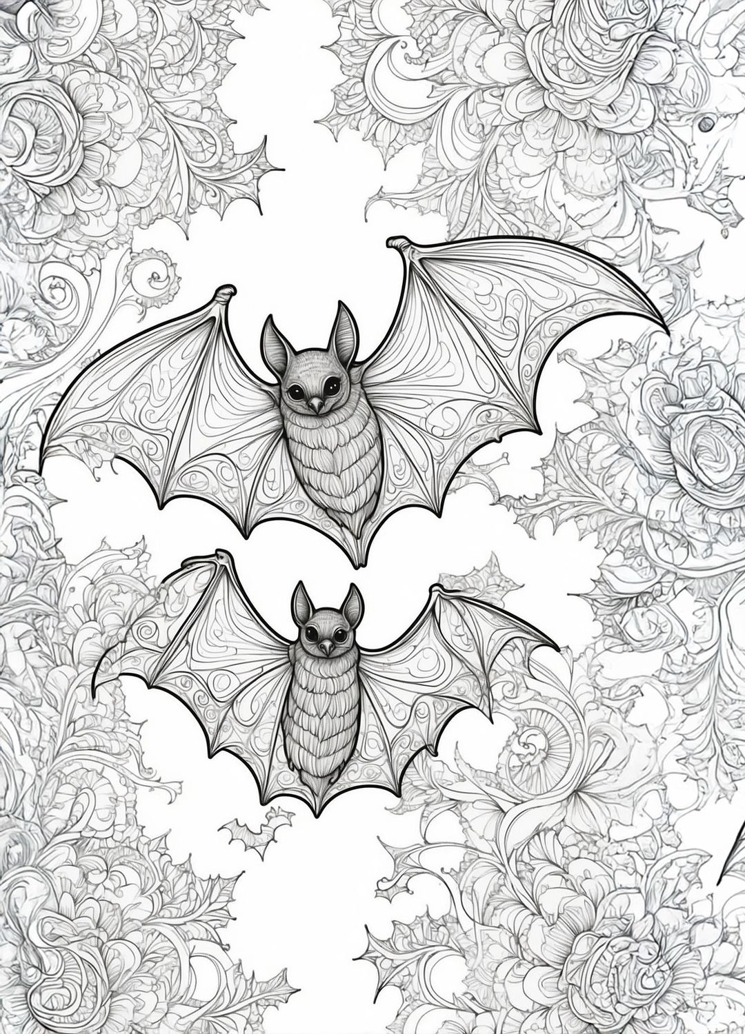 Värityskuva - väritystaulu - Lepakot